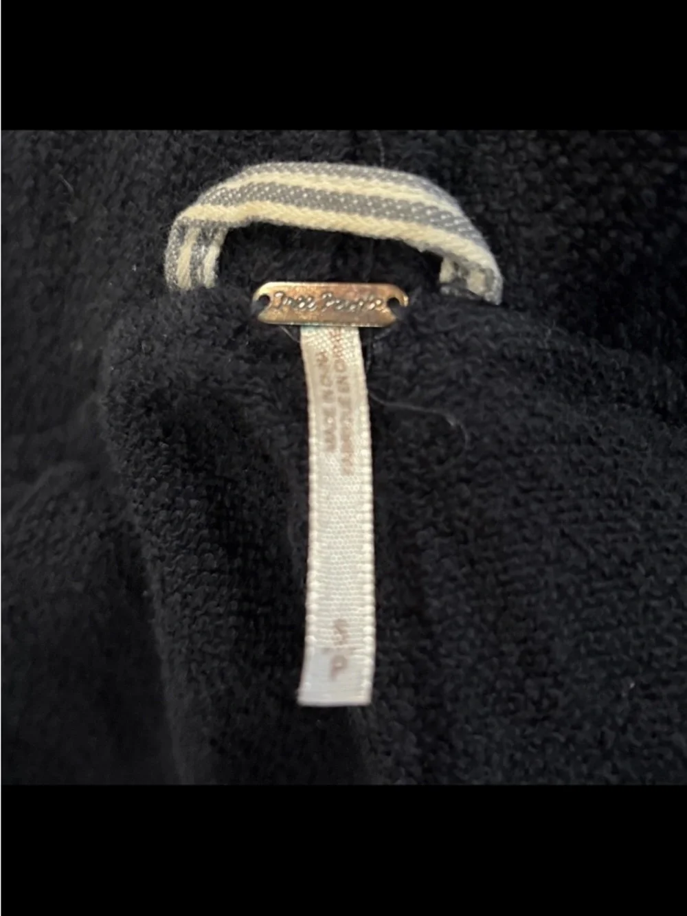 Free People Distressed Denim Jacket with knit Hoodie - Picture 4 of 5